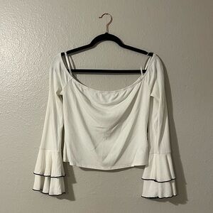 NWT White Off-Shoulder Bell Sleeve Top